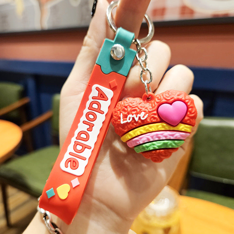 Wholesale Valentine's Day Peach Heart PVC Keychains